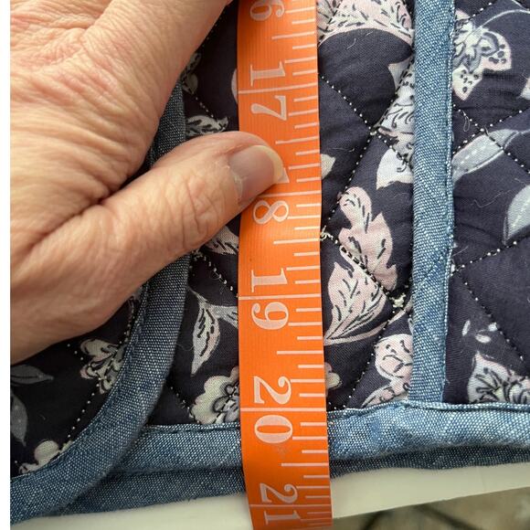 MNG Large Reversible Quilted Crop Jacket Blue Purple Cotton Boxy Oversz Crop NWT - Picture 10 of 14